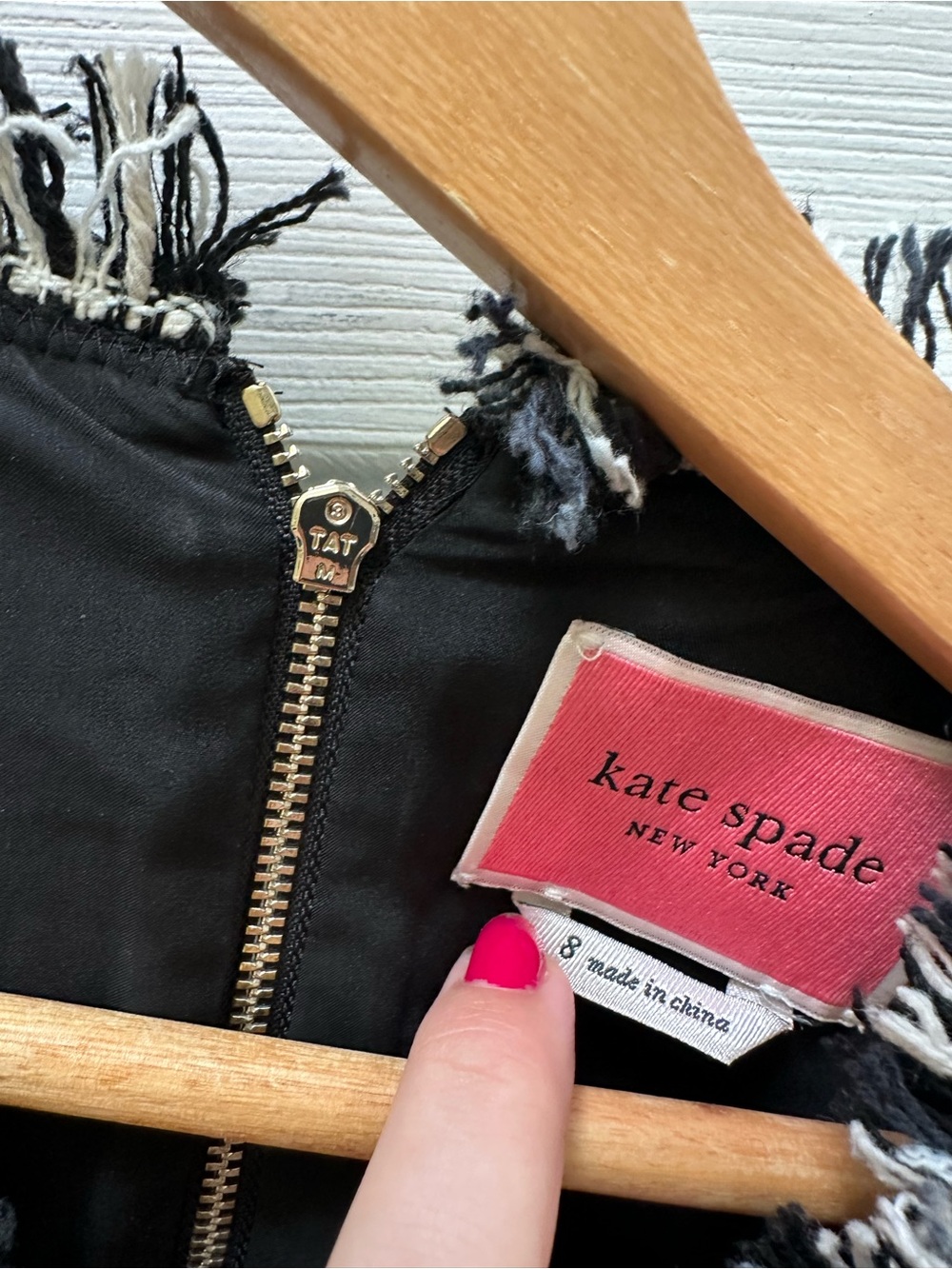 Kate Spade Black & White Tweed Shift Dress short sleeve 8 work - Picture 4 of 8